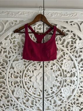 Lululemon Raspberry Pink Longline Sports Bra Crop Top Size 8 W2CY3S